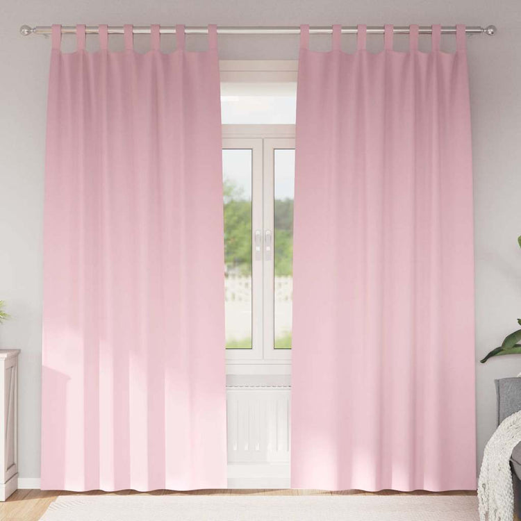 Vidaxl zwart-out gordijnen met ringen 2 pcs babyroze 225 x 140 cm