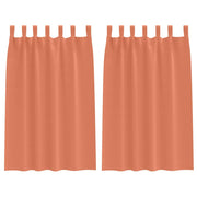Vidaxl zwart-out gordijnen met ringen 2 st terracotta 175 x 140 cm - afbeelding 2