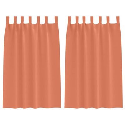 Vidaxl zwart-out gordijnen met ringen 2 st terracotta 175 x 140 cm