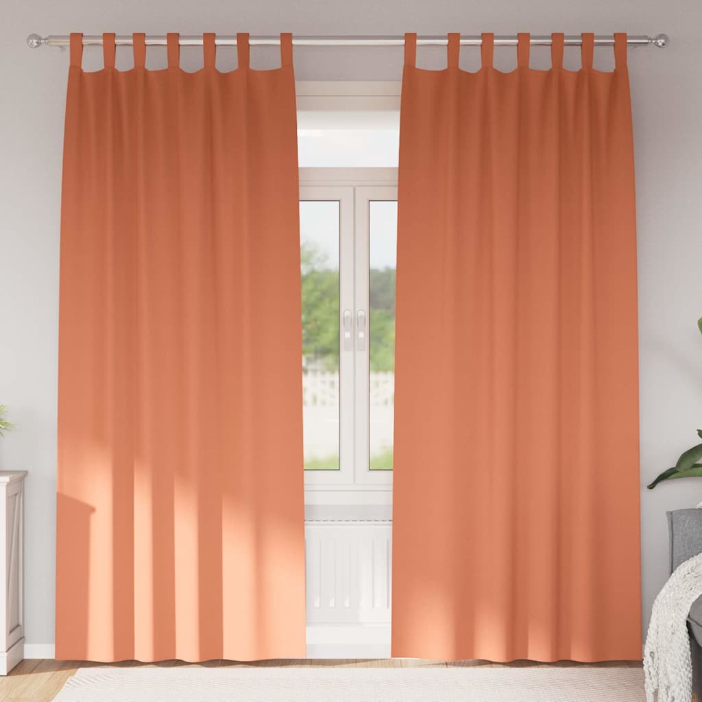 Vidaxl zwart-out gordijnen met ringen 2 st terracotta 225 x 140 cm