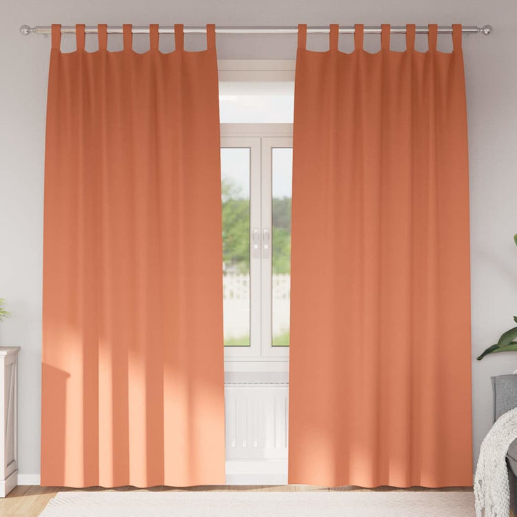 Vidaxl zwart-out gordijnen met ringen 2 st terracotta 225 x 140 cm