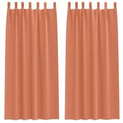 Vidaxl zwart-out gordijnen met ringen 2 st terracotta 245 x 140 cm - afbeelding 2