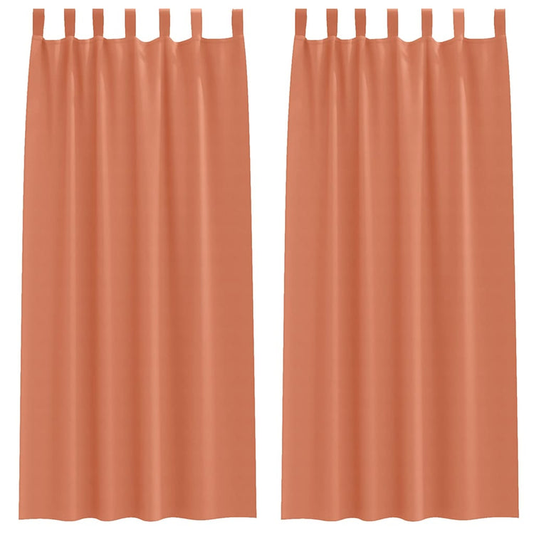 Vidaxl zwart-out gordijnen met ringen 2 st terracotta 245 x 140 cm