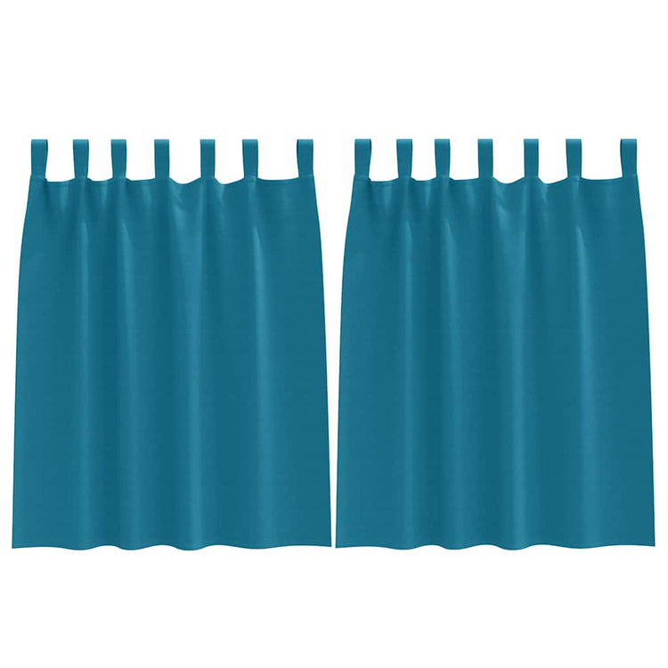 Vidaxl zwart-out gordijnen met ringen 2 st turquoise 140 x 140 cm