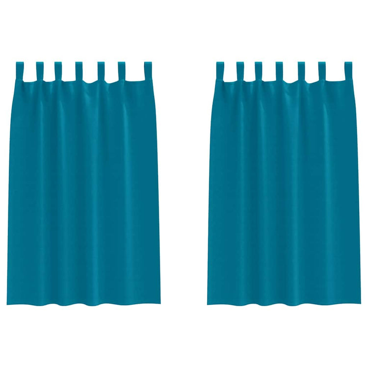 Vidaxl zwart-out gordijnen met ringen 2 st turquoise 175 x 140 cm