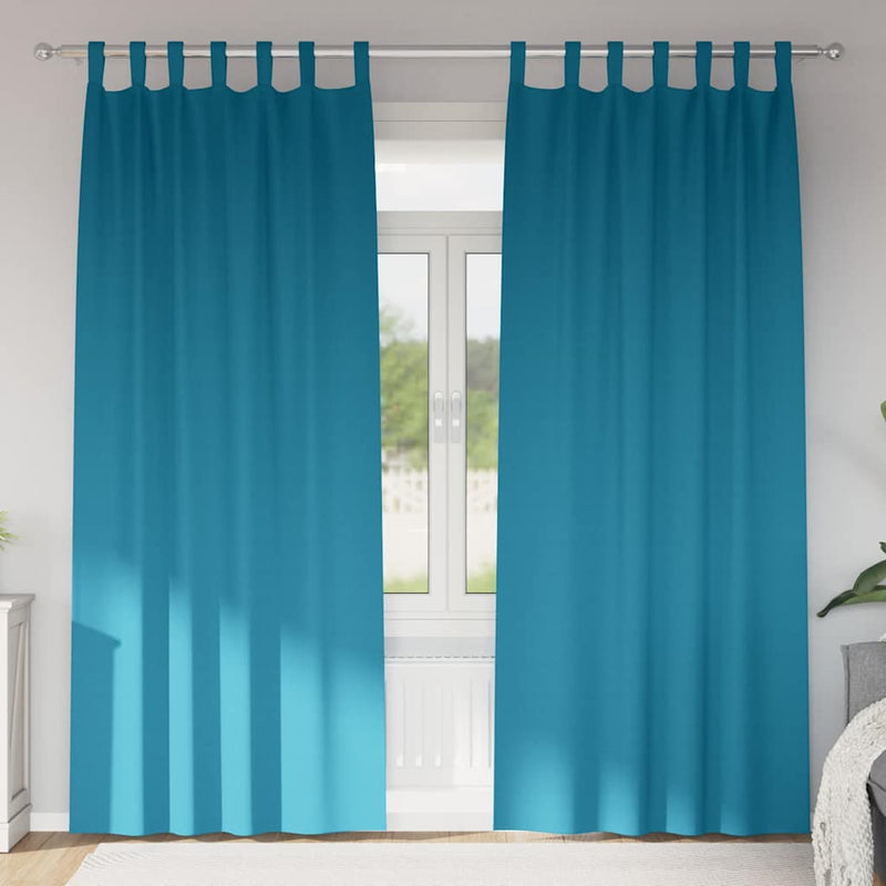 Vidaxl zwart-out gordijnen met ringen 2 pcs turquoise 225 x 140 cm