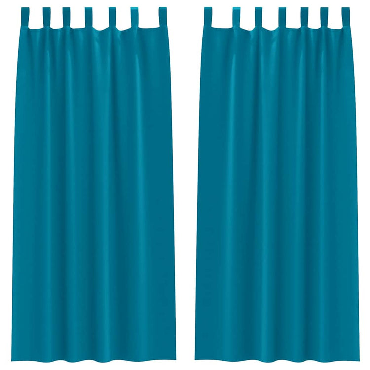 Vidaxl zwart-out gordijnen met ringen 2 st turquoise 260 x 140 cm