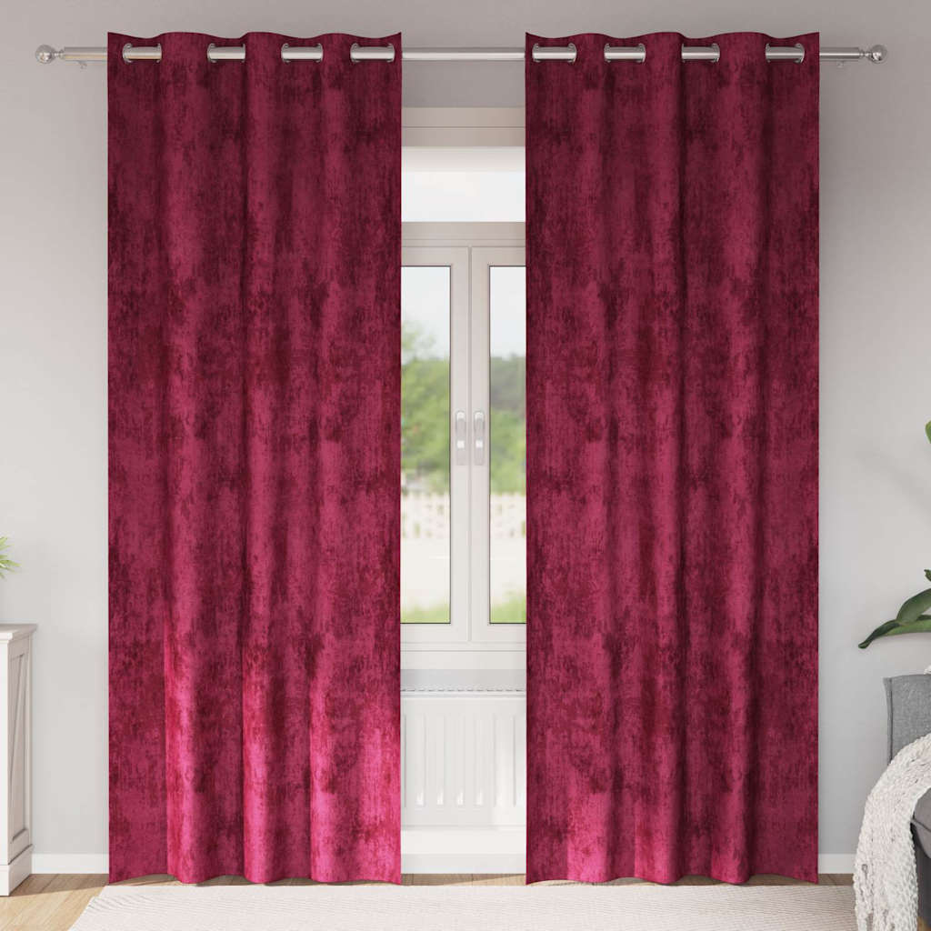 Vidaxl velvet gordijnen 2 st wijnrood 260 x 140 cm fluweel