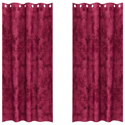 Vidaxl velvet gordijnen 2 pcs wijnrood 260 x 140 cm fluweel