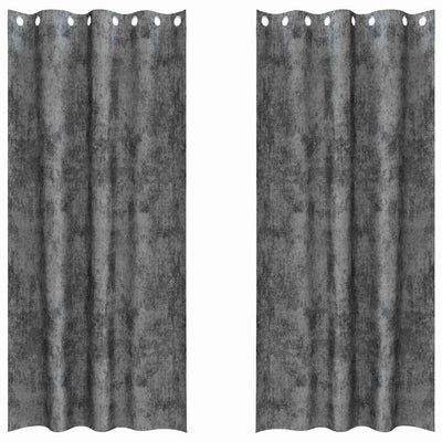 Vidaxl velvet gordijnen 2 st grijs 225 x 140 cm fluweel