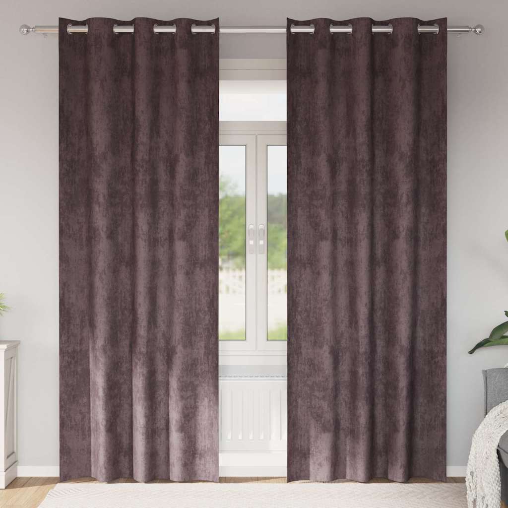 Vidaxl velvet gordijnen 2 st bruin 260 x 140 cm fluweel