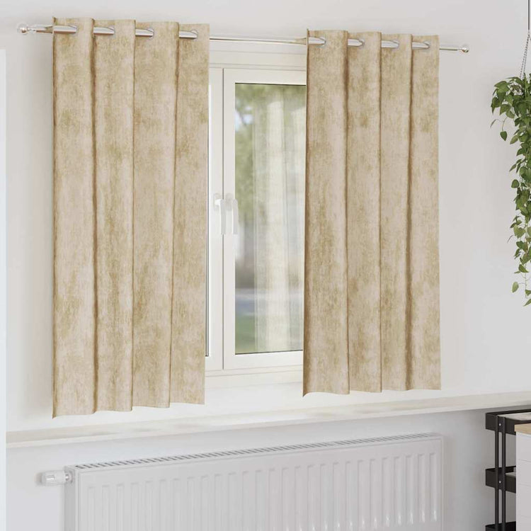 Vidaxl velvet gordijnen 2 st crème 175 x 140 cm fluweel