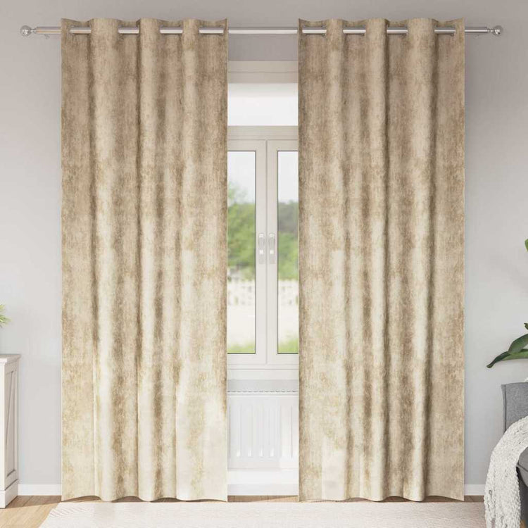 Vidaxl velvet gordijnen 2 st crème 225 x 140 cm fluweel