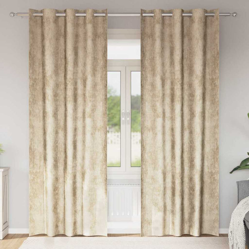 Vidaxl velvet gordijnen met gordijnen 2 pcs crème 225 x 140 cm fluweel