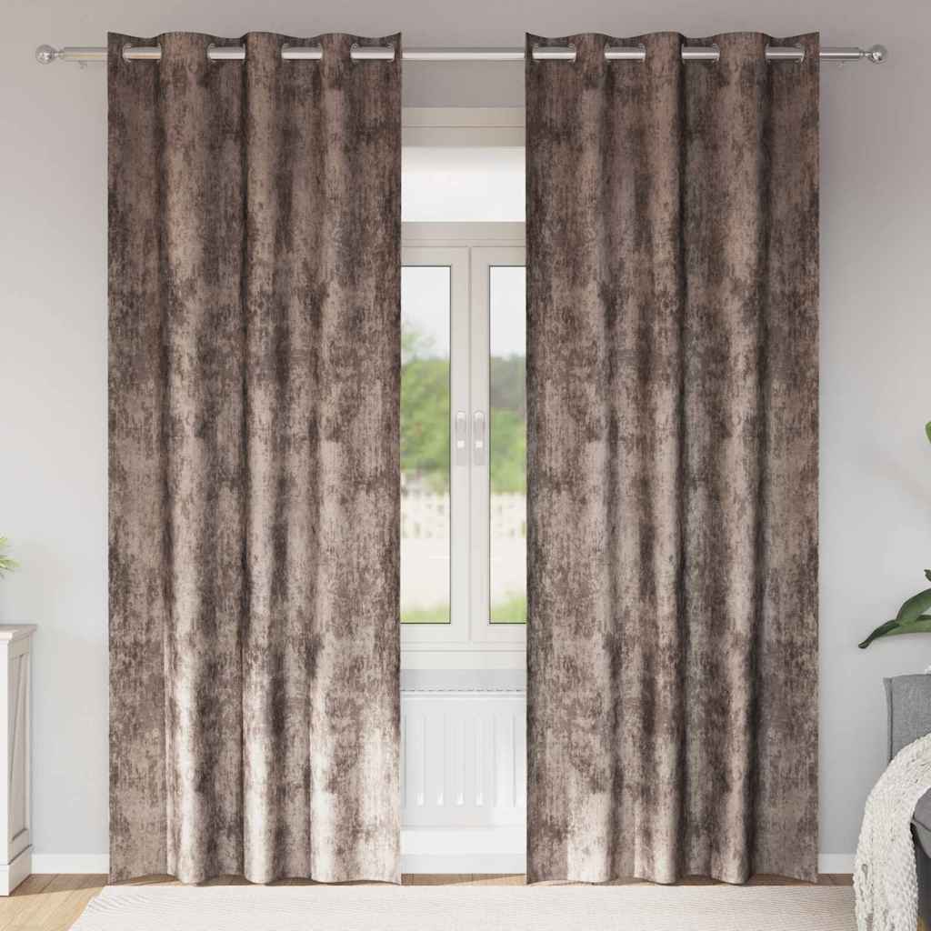 Vidaxl velvet gordijnen 2 st cappuccino 225 x 140 cm fluweel