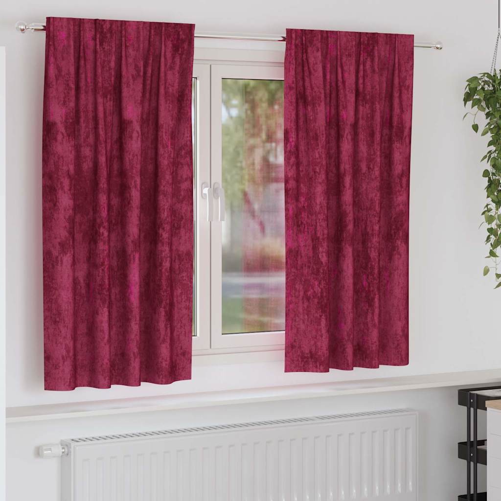 Vidaxl velvet gordijnen 2 st wijnrood 175 x 140 cm fluweel