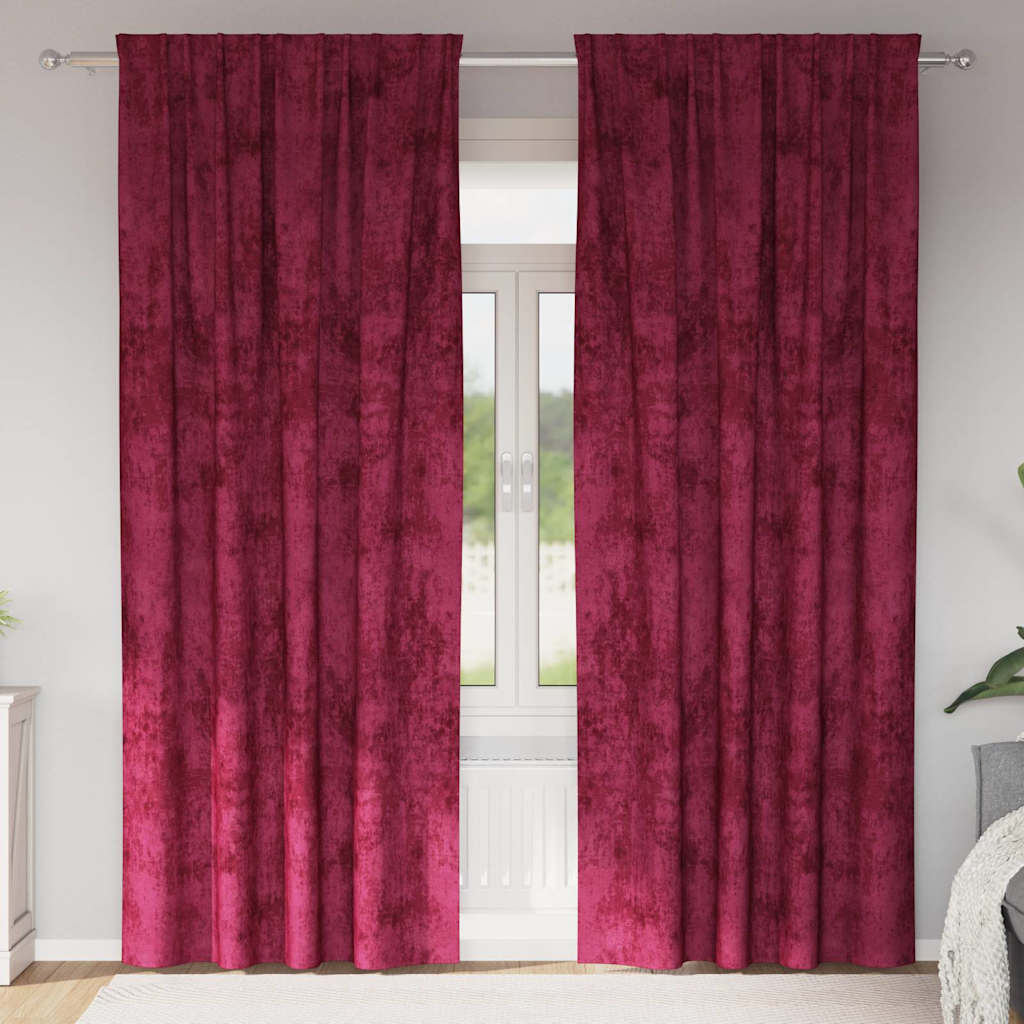 Vidaxl velvet gordijnen 2 st wijnrood 245 x 140 cm fluweel