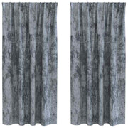 Vidaxl velvet gordijnen 2 st zilvergrijs 175 x 140 cm fluweel - afbeelding 2
