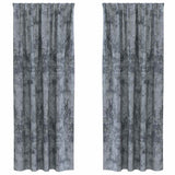 Vidaxl velvet gordijnen 2 st zilvergrijs 225 x 140 cm fluweel - afbeelding 2