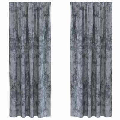 Vidaxl velvet gordijnen 2 st zilvergrijs 245 x 140 cm fluweel