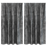 Vidaxl velvet gordijnen 2 st grijs 140 x 140 cm fluweel - afbeelding 2