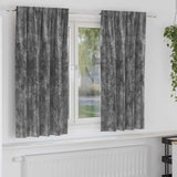Vidaxl velvet gordijnen 2 st grijs 175 x 140 cm fluweel - afbeelding 1