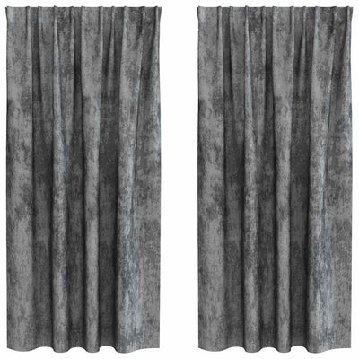 Vidaxl velvet gordijnen 2 st grijs 175 x 140 cm fluweel