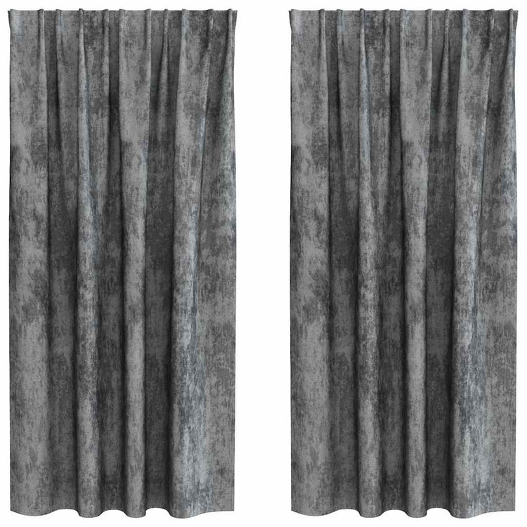 Vidaxl velvet gordijnen 2 st grijs 175 x 140 cm fluweel