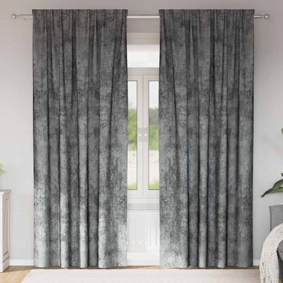 Vidaxl velvet gordijnen 2 st grijs 225 x 140 cm fluweel