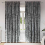 Vidaxl velvet gordijnen 2 st grijs 245 x 140 cm fluweel - afbeelding 1