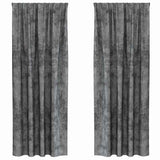 Vidaxl velvet gordijnen 2 st grijs 245 x 140 cm fluweel - afbeelding 2