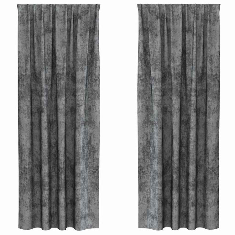 Vidaxl velvet gordijnen 2 st grijs 245 x 140 cm fluweel