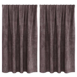 Vidaxl velvet gordijnen 2 st bruin 140 x 140 cm fluweel - afbeelding 2