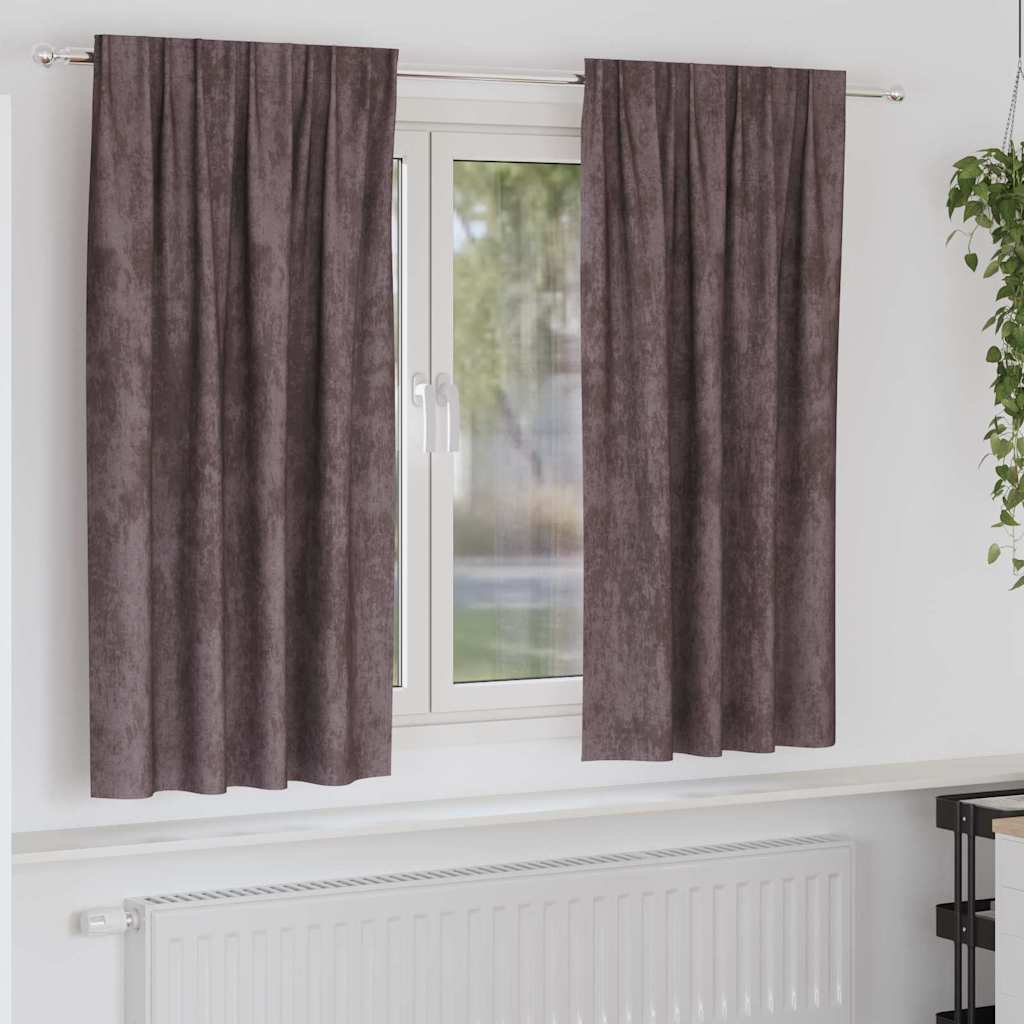 Vidaxl velvet gordijnen 2 st bruin 175 x 140 cm fluweel