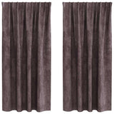 Vidaxl velvet gordijnen 2 st bruin 175 x 140 cm fluweel - afbeelding 2