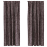 Vidaxl velvet gordijnen 2 st bruin 225 x 140 cm fluweel - afbeelding 2