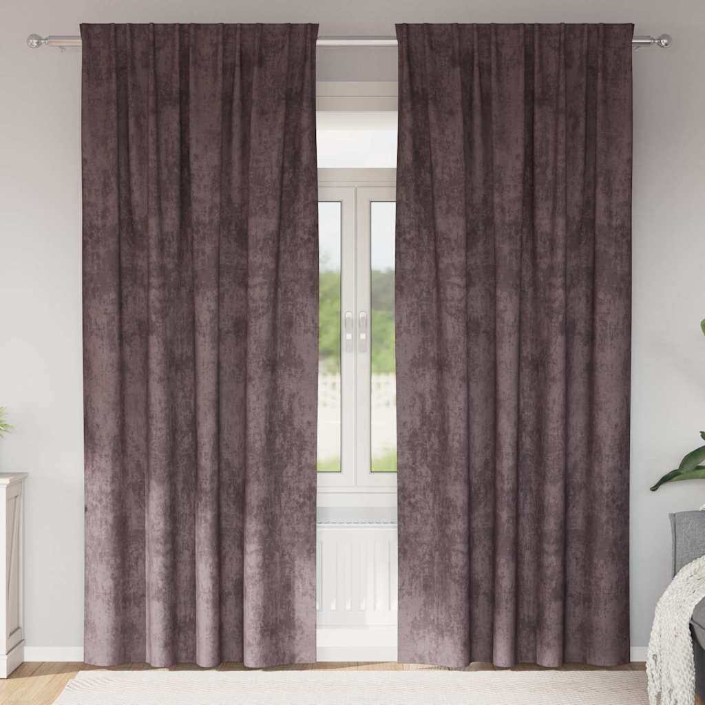 Vidaxl velvet gordijnen 2 st bruin 245 x 140 cm fluweel