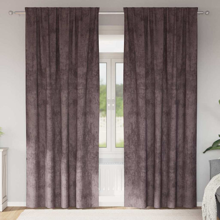 Vidaxl velvet gordijnen 2 st bruin 245 x 140 cm fluweel