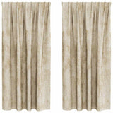 Vidaxl velvet gordijnen 2 st crème 175 x 140 cm fluweel - afbeelding 2