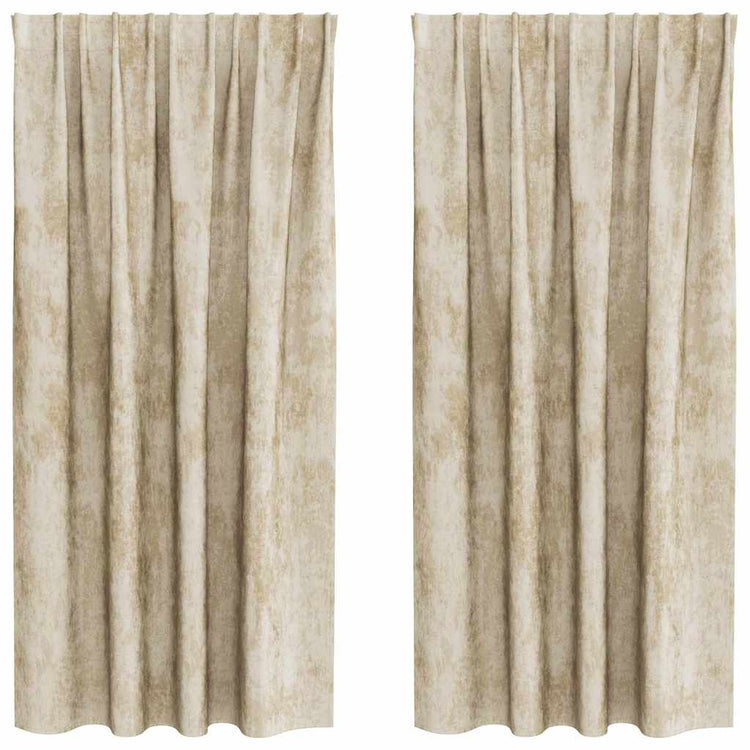 Vidaxl velvet gordijnen 2 st crème 175 x 140 cm fluweel