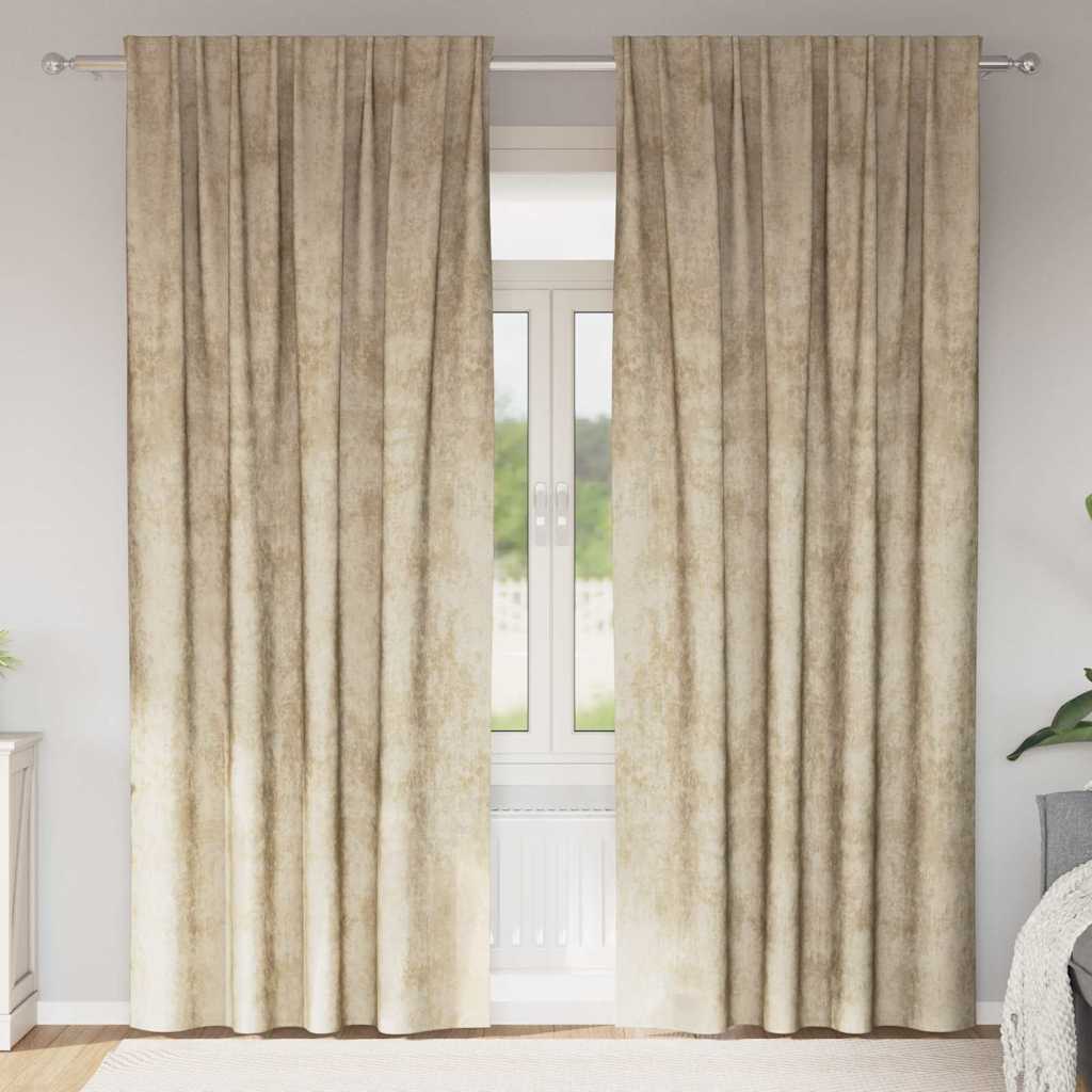Vidaxl velvet gordijnen 2 st crème 245 x 140 cm fluweel