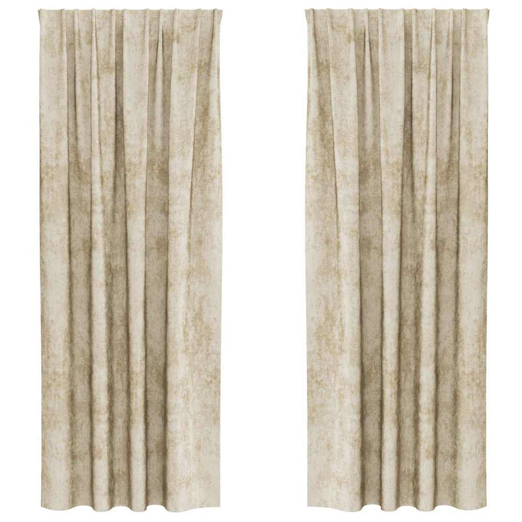 Vidaxl velvet gordijnen 2 st crème 260 x 140 cm fluweel