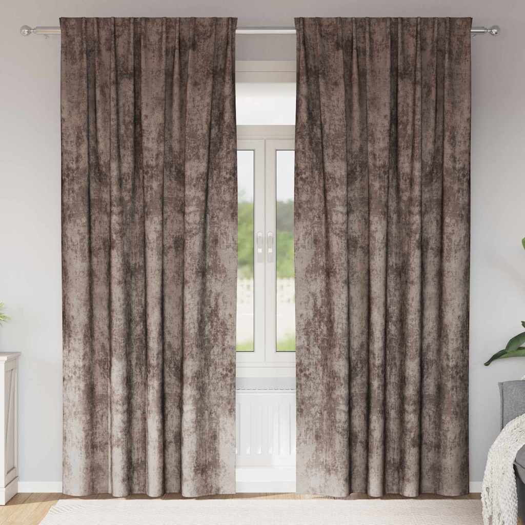 Vidaxl velvet gordijnen 2 st cappuccino 225 x 140 cm fluweel