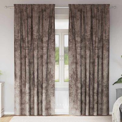 Vidaxl velvet gordijnen 2 st cappuccino 245 x 140 cm fluweel