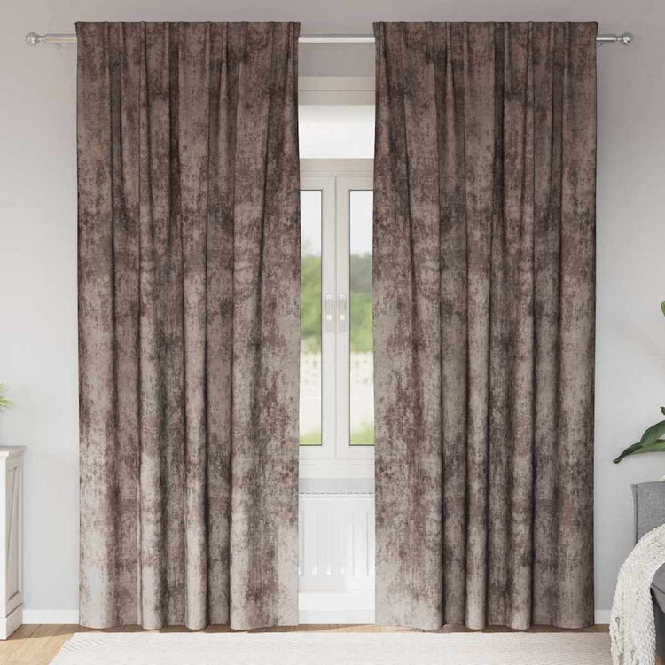 Vidaxl velvet gordijnen 2 st cappuccino 245 x 140 cm fluweel