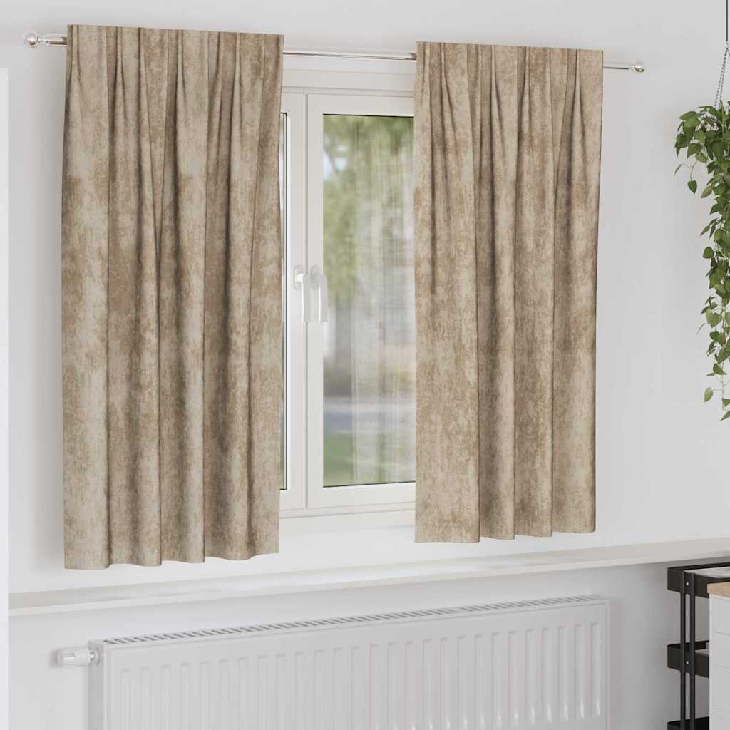 Vidaxl velvet gordijnen 2 st champagne 175 x 140 cm fluweel