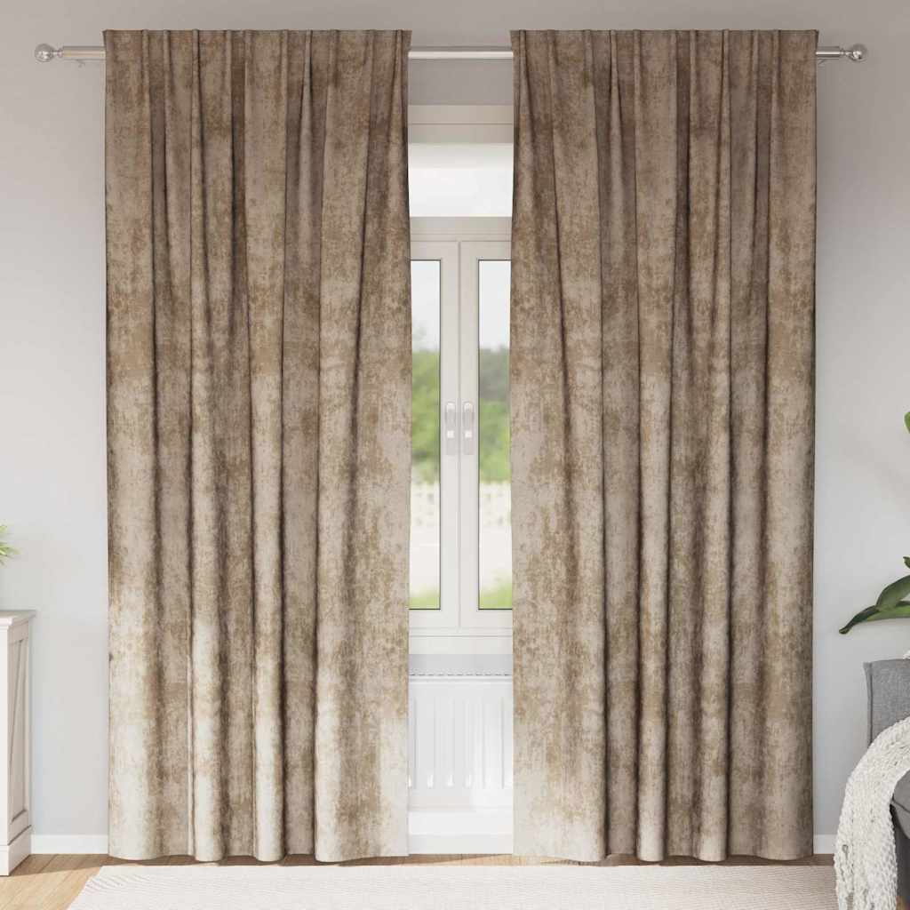 Vidaxl velvet gordijnen 2 st champagne 245 x 140 cm fluweel
