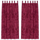 Vidaxl velvet gordijnen 2 st wijnrood 225 x 140 cm fluweel - afbeelding 2