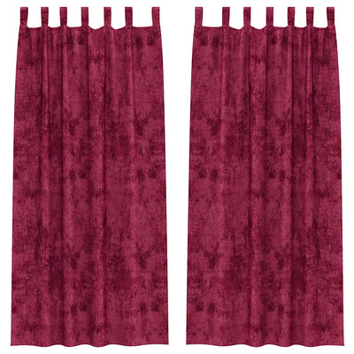 Vidaxl velvet gordijnen 2 st wijnrood 225 x 140 cm fluweel