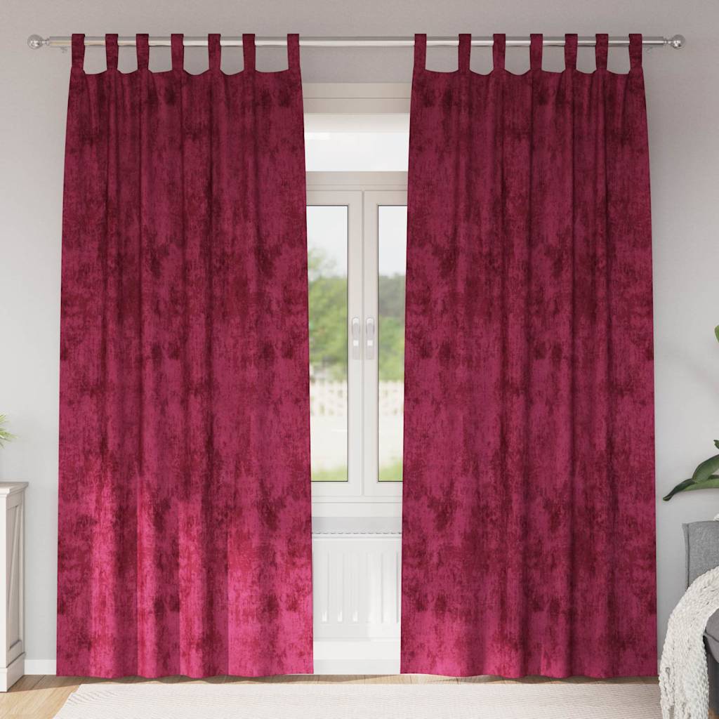 Vidaxl velvet gordijnen 2 st wijnrood 260 x 140 cm fluweel